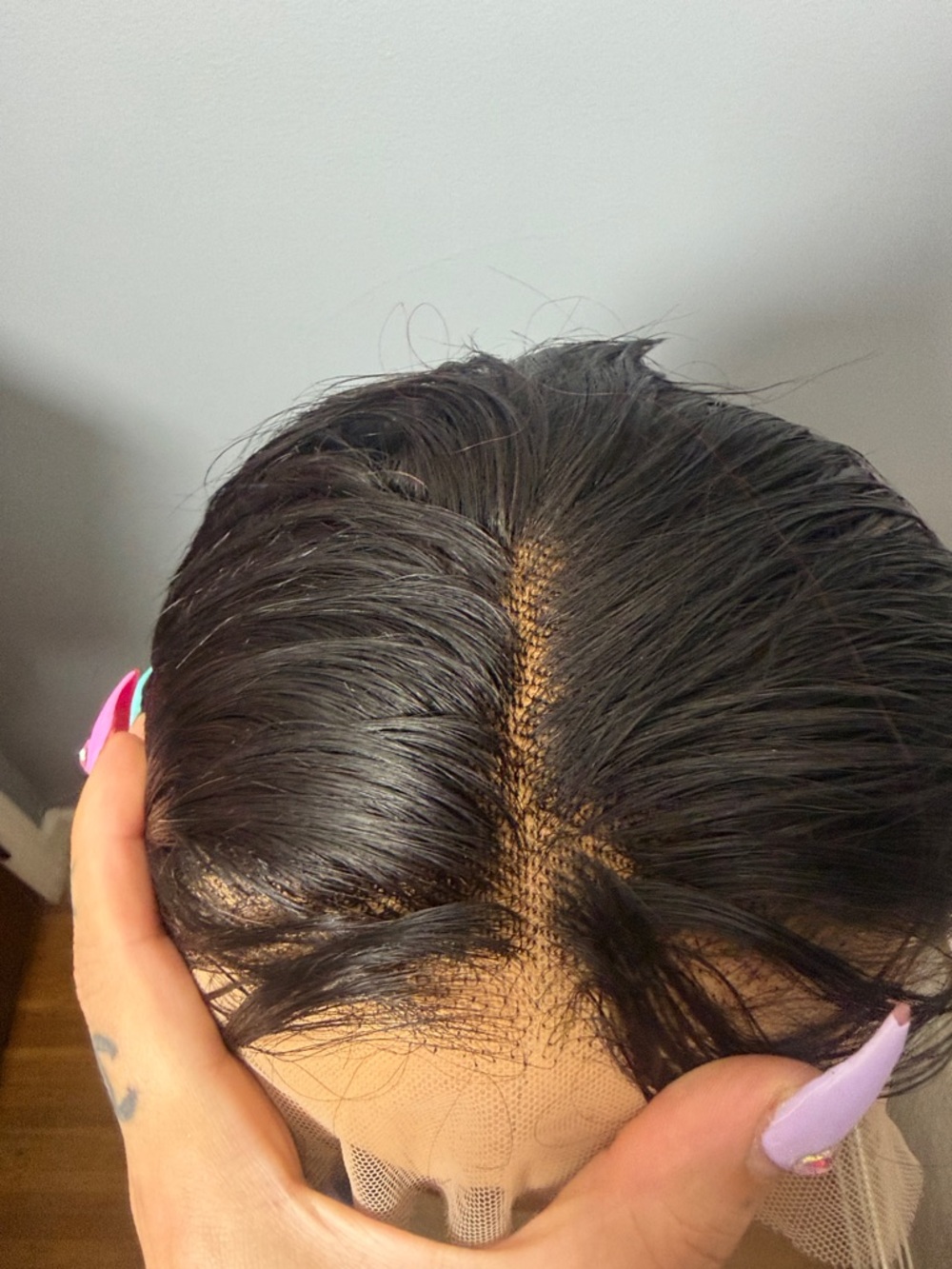 Black synthetic Lace Front Wig with Natural Hairline
